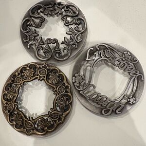 Set of three candle jar toppers